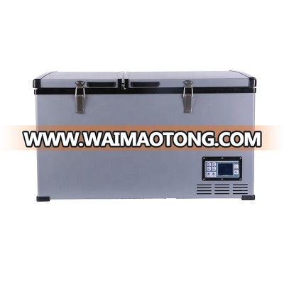 80L car fridge freezer 12v 240v/rv refrigerator fridge outdoor stainless steel mini fridge